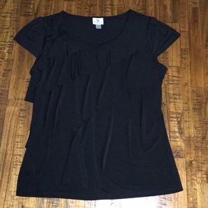Women’s Worthington size Large ruffle shirt black